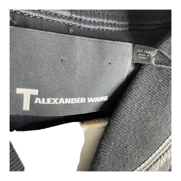 NWT T Alexander Wang Black Lambskin Leather Polyester‎ Full Zip Bomber Jacket S - Picture 3 of 7
